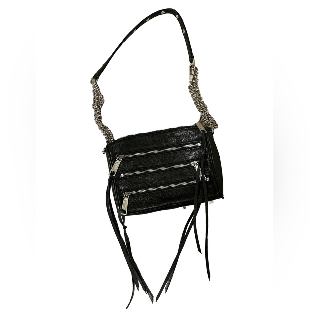 Black Leather Rebecca Minkoff Zipper Crossbody